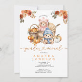 Blauw & Roze Beren wandelwagen Pompoen Geslacht On Kaart (Voorkant)