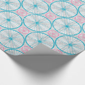 Blauw roze - Bike Wheels Pattern Cadeaupapier (Hoek)