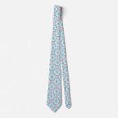 Blauw roze - Bike Wheels Pattern Stropdas (Voorkant)