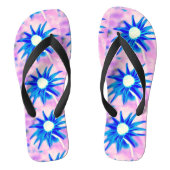 blauw roze blad teenslippers (Voetbed)