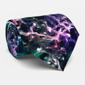 Blauw roze Blauwgroen kosmische Abstracte gloed vo Stropdas (Opgerold)