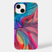 Blauw roze Blauwgroen Lila Waterverf Inkt Abstract Case-Mate iPhone Case (Achterkant)