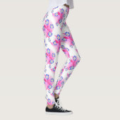 Blauw Roze Bloem Leggings (Rechts)