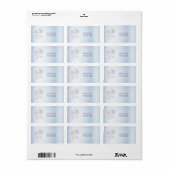 Blauw Roze Bloemen Adreslabel Etiket (Full Sheet)