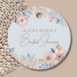 Blauw Roze Bloemen Boho Chic Vrijgezellenfeest Dan Bedankjes Labels