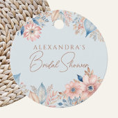 Blauw Roze Bloemen Boho Chic Vrijgezellenfeest Dan Bedankjes Labels