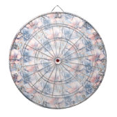 Blauw Roze Bloemen Dartboard Dartbord (Voorkant)