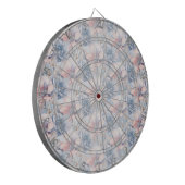 Blauw Roze Bloemen Dartboard Dartbord (Voorkant Links)