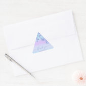 Blauw Roze Bloemen Driehoek Glitter Bruids VERJAAR Sticker (Envelop)