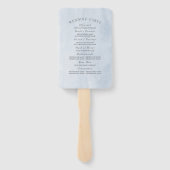 Blauw Roze Bloemen Elegant Bruiloft Programma Handwaaier (Achterkant)