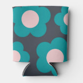 Blauw Roze Bloemen Elegant Tropisch Bloemen Sleeve Blikjeskoeler (Voorkant)