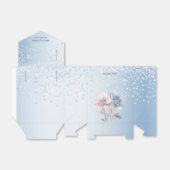 Blauw Roze Bloemen Favor Box Bedankdoosjes (Uitgevouwen)