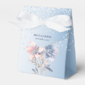 Blauw Roze Bloemen Favor Box Bedankdoosjes (Voorkant Zijde)