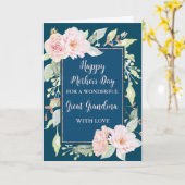 Blauw Roze Bloemen Grote Oma Gelukkige Moeder Kaart (Gele Bloem)