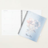 Blauw Roze Bloemen Huwelijksplanner Planner (Display)