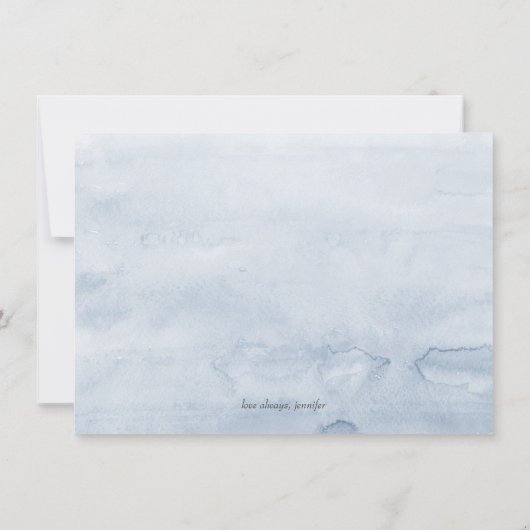 Blauw Roze Bloemen Maid of Honor/Bruidsmeisje Voor Kaart (Achterkant)