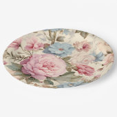 Blauw Roze Bloemen Papier Bord (Gekanteld)