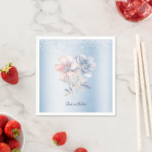 Blauw Roze Bloemen Servetten (Insitu)
