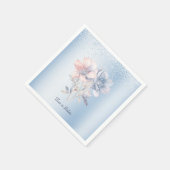 Blauw Roze Bloemen Servetten (Hoek)