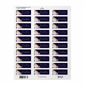  Blauw Roze Bloemen Terugkeeradreslabels Etiket (Full Sheet)