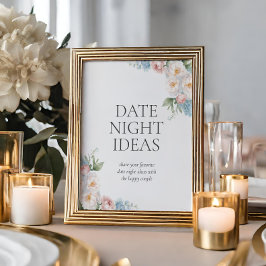 BLAUW ROZE BLOEMEN Vrijgezellenfeest hoeveel kusse Poster