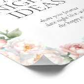 BLAUW ROZE BLOEMEN Vrijgezellenfeest hoeveel kusse Poster (Hoek)