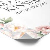 BLAUW ROZE BLOEMEN Vrijgezellenfeest hoeveel kusse Poster (Hoek)