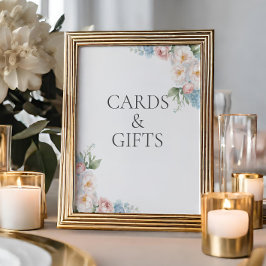 BLAUW ROZE BLOEMEN VRIJGEZELLENFEEST KAARTEN & CAD POSTER