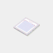 Blauw Roze Bloemige Coquette Strik Aangepaste Naam Post-it® Notes (Schuin)