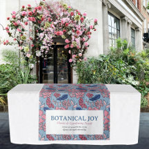 Blauw Roze Bloemige Pop-Up Shop Tafel Runner Bord