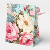 Blauw Roze Bloemige Tuin Vintage  Bedankdoosjes (Achterkant)