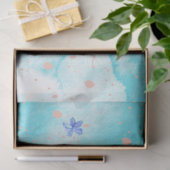 Blauw roze bloempatroon ontleent elegant tissuepapier (Geschenk)