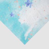 Blauw roze bloempatroon ontleent elegant tissuepapier (Detail)