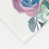 Blauw Roze Blush Bloemen Twin Milestone Baby Fleece Deken (Hoek)