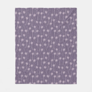 Blauw roze boheemse paardenbloemen patroon fleece deken