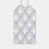 Blauw Roze Boho Regenboog Baby Shower Cadeaulabel (Achterkant)