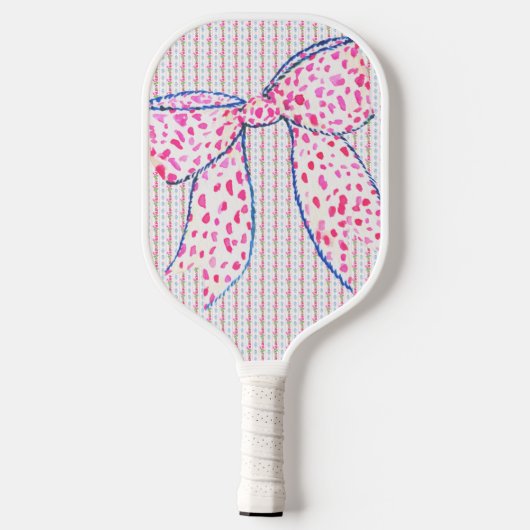 Blauw Roze Bow Grandmillennial Pickleball Paddle (Achterkant)