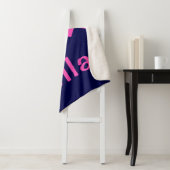 Blauw Roze Chevron Monogram Kleine Sherpa Deken (In situ)
