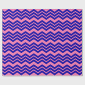 Blauw Roze Chevron Zigzag Ontwerp Cadeaupapier (Vlak)