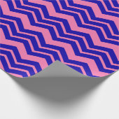 Blauw Roze Chevron Zigzag Ontwerp Cadeaupapier (Hoek)