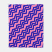 Blauw Roze Chevron Zigzag Ontwerp Fleece Deken (Voorkant)