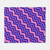 Blauw Roze Chevron Zigzag Ontwerp Fleece Deken (Voorkant (Horizontaal))