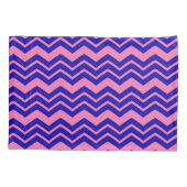 Blauw Roze Chevron Zigzag Ontwerp  Kussensloop (Achterkant)