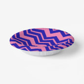 Blauw Roze Chevron Zigzag Ontwerp  Papieren Kommen (Gebogen)