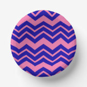 Blauw Roze Chevron Zigzag Ontwerp  Papieren Kommen (Voorkant)