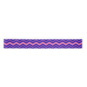 Blauw Roze Chevron Zigzag Ontwerp  Satijnen Lint (Voorkant)