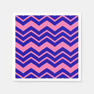 Blauw Roze Chevron Zigzag Ontwerp  Servet