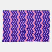 Blauw Roze Chevron Zigzag Ontwerp  Theedoek (Horizontaal)