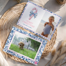 Blauw & Roze Chinoiserie Toile Kerst Kandijstok