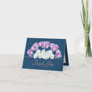 Blauw Roze Chique Rozen Crocuses Garland Dank u Kaart